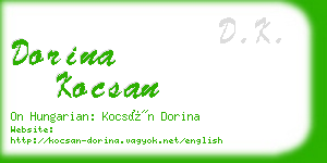 dorina kocsan business card